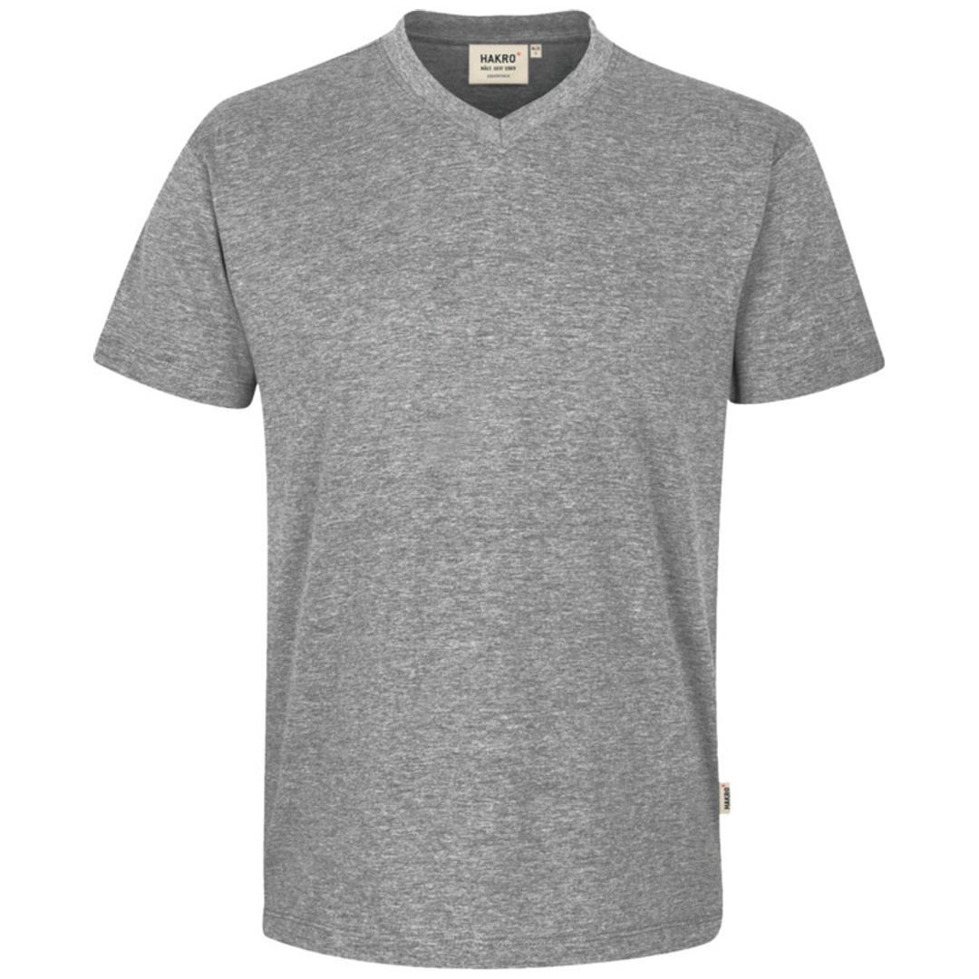 HAKRO V-T-Shirt Classic Herren #226 Gr. L grau meliert