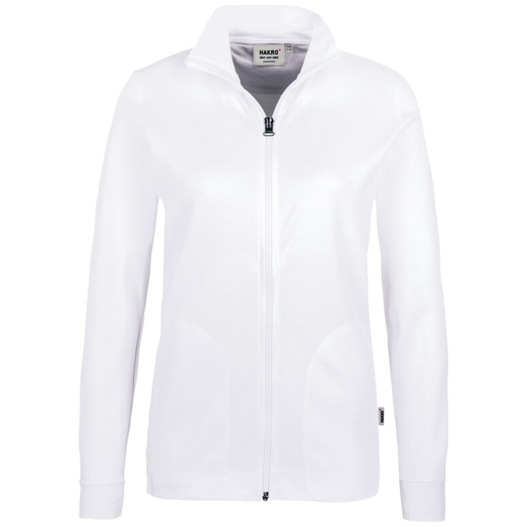 HAKRO Interlock Sweatjacke Damen #227 Gr. XL weiß