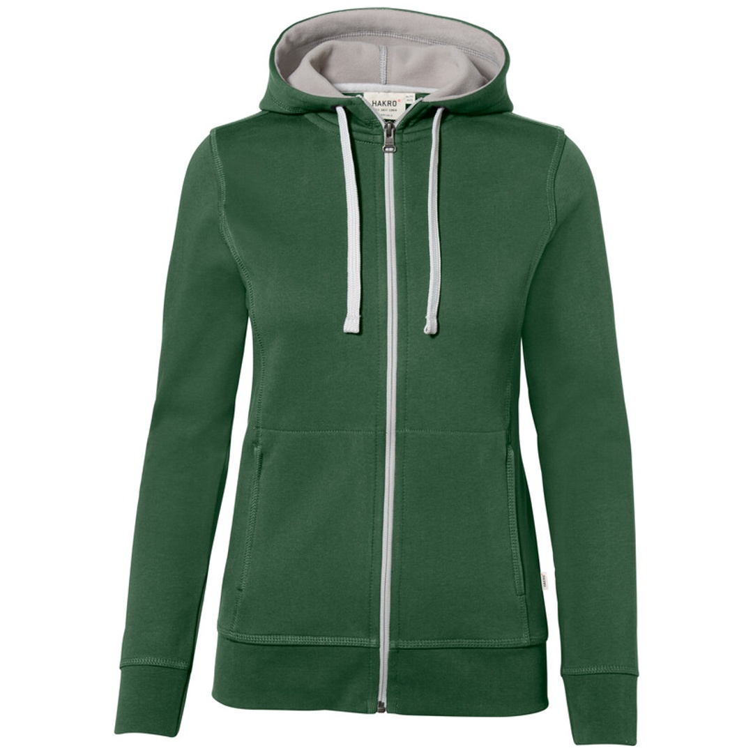 Hakro Damen Kapuzenjacke Bonded #255 Gr. XL tanne/silber