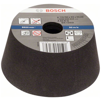 Bosch Schleiftopf, konisch-Metall/Guss 90 mm, 110 mm, 55 mm, 60