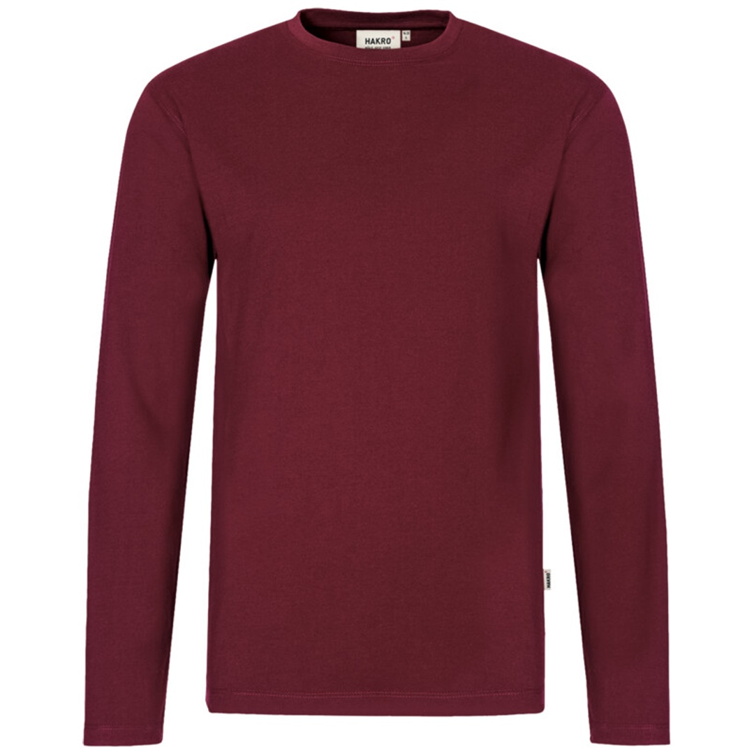 HAKRO Longsleeve Performance Herren #279 Gr. M weinrot