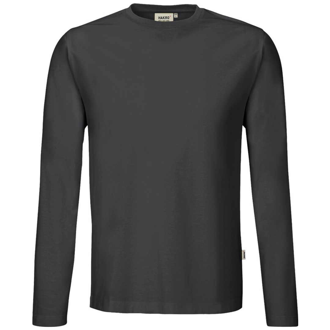 HAKRO Longsleeve Performance Herren #279 Gr. S karbongrau