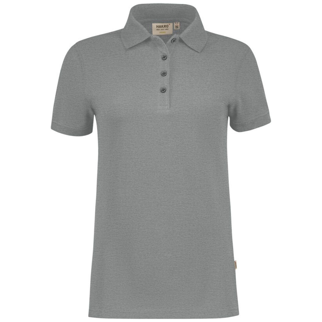 Hakro Damen Poloshirt Bio Baumwolle Gots #301 Gr. L grau meliert