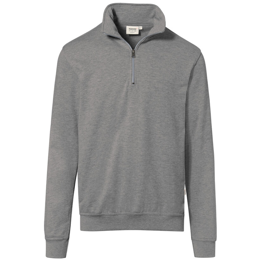 HAKRO Zip Sweatshirt Premium #451 Gr. S grau-meliert