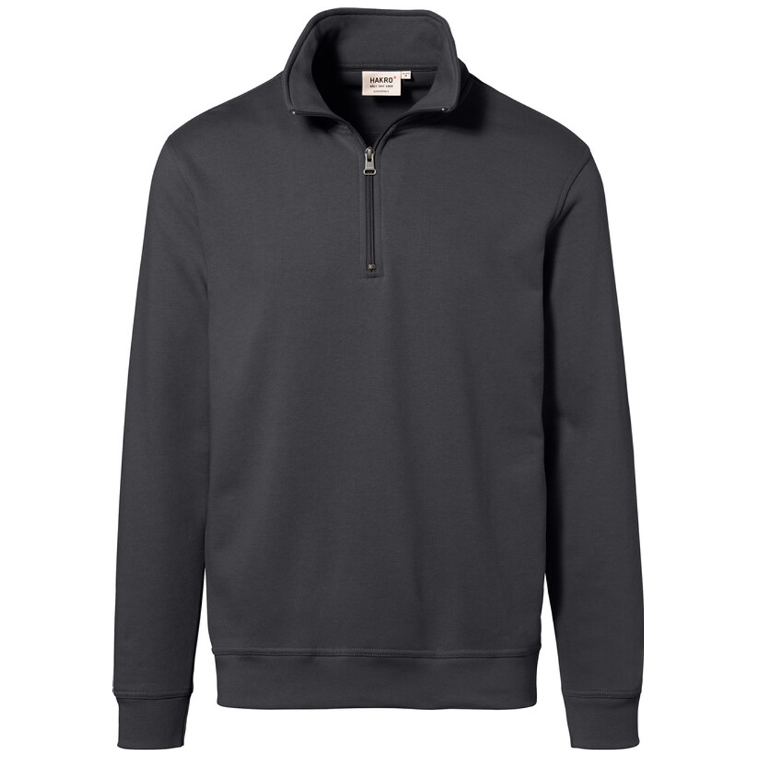 HAKRO Zip Sweatshirt Premium #451 Gr. M karbongrau