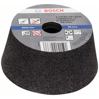 Bosch Schleiftopf, konisch-Metall/Guss 90 mm, 110 mm, 55 mm, 16