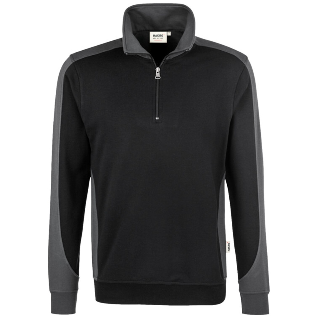 HAKRO Zip-Sweatshirt Contrast Performance #476 Gr. 4XL schwarz
