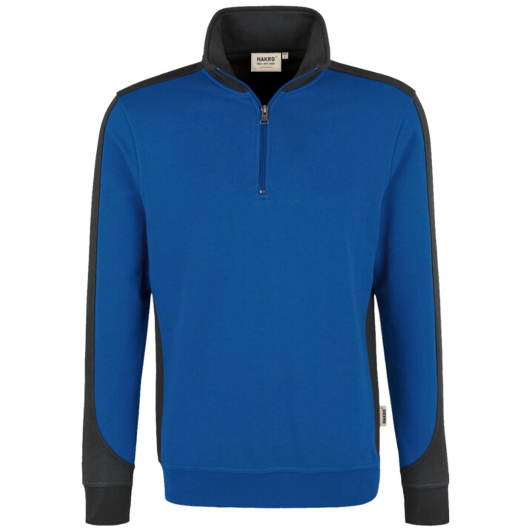 HAKRO Zip-Sweatshirt Contrast Performance #476 Gr. 4XL royalblau/anthrazit