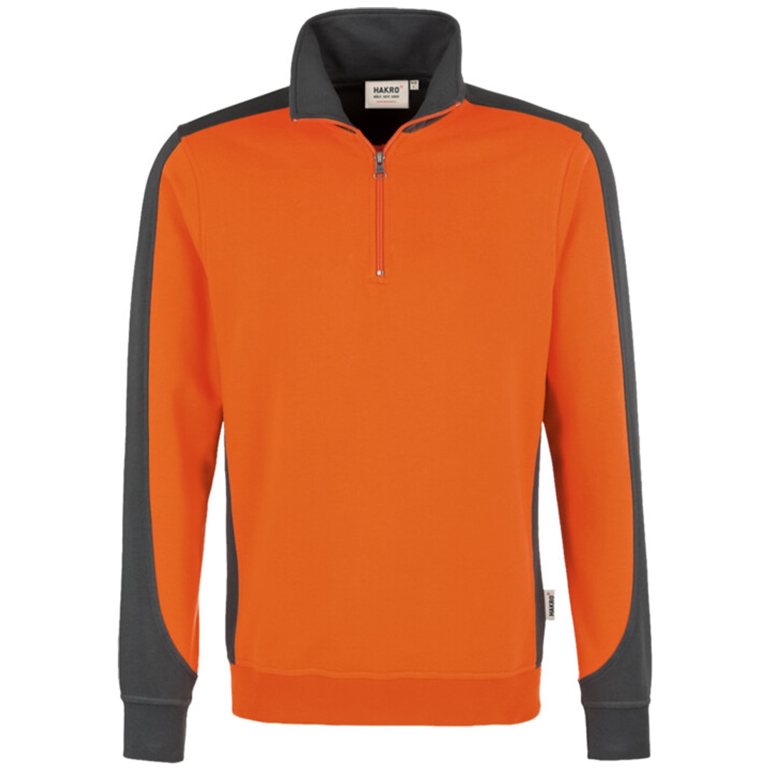 HAKRO Zip-Sweatshirt Contrast Performance #476 Gr. 6XL orange