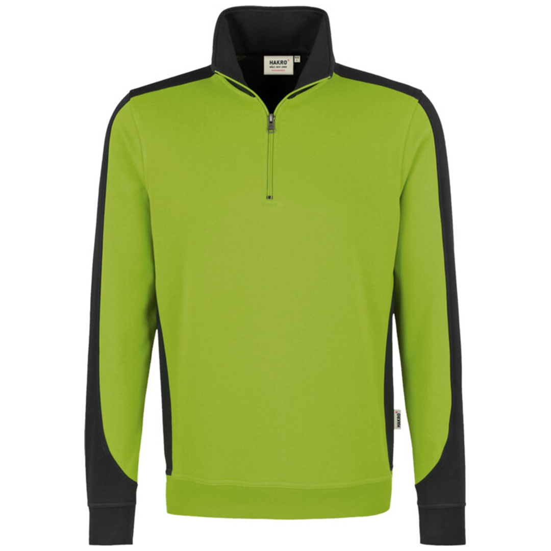 HAKRO Zip-Sweatshirt Contrast Performance #476 Gr. 3XL kiwi