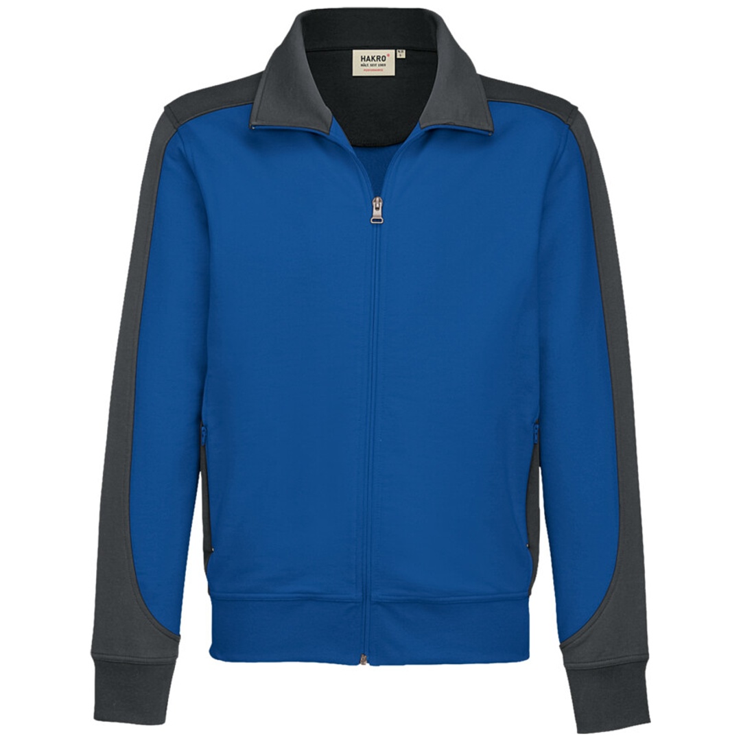 HAKRO Sweatjacke Contrast Performance #477 Gr. XS royalblau/anthrazit