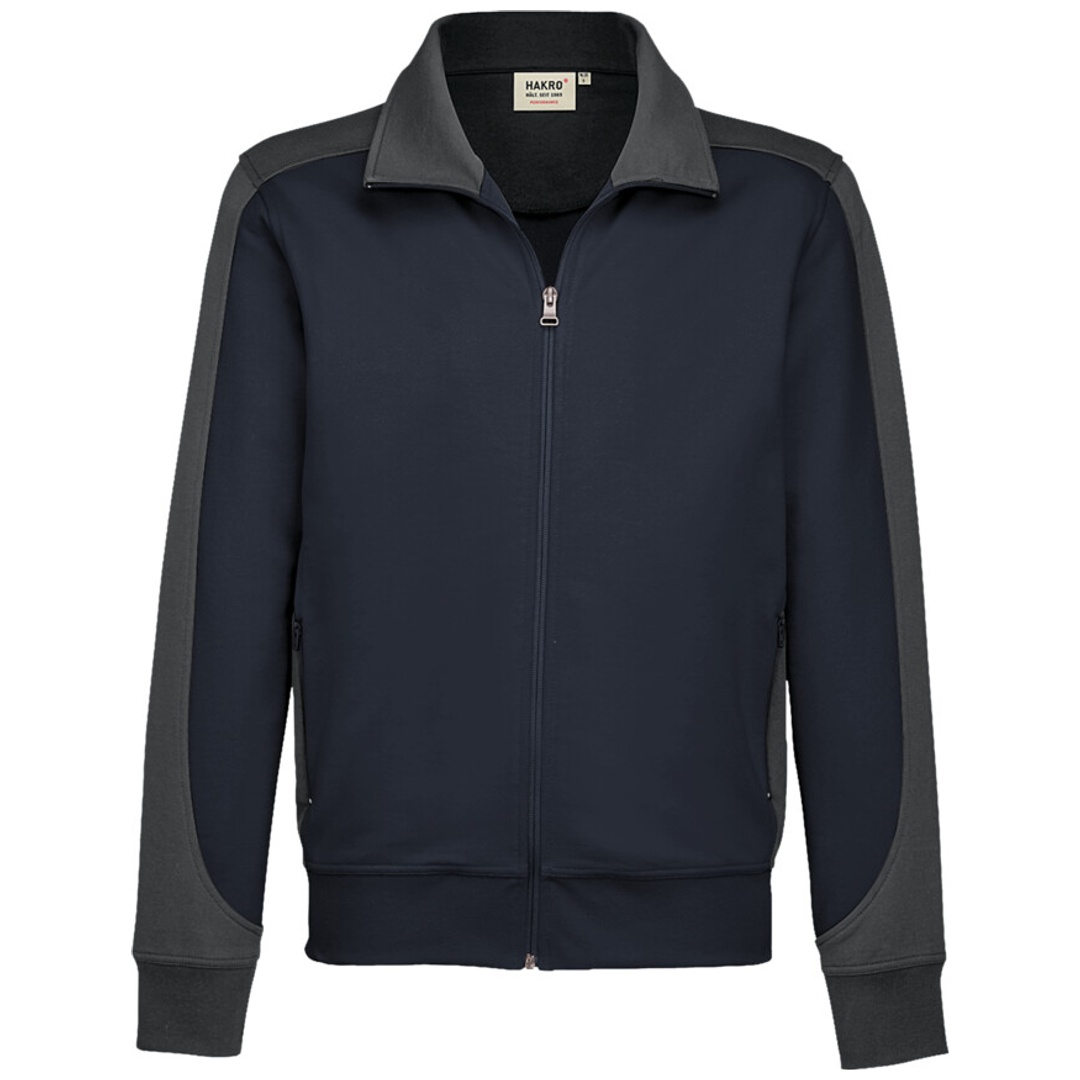 HAKRO Sweatjacke Contrast Performance #477 Gr. M tinte/anthrazit
