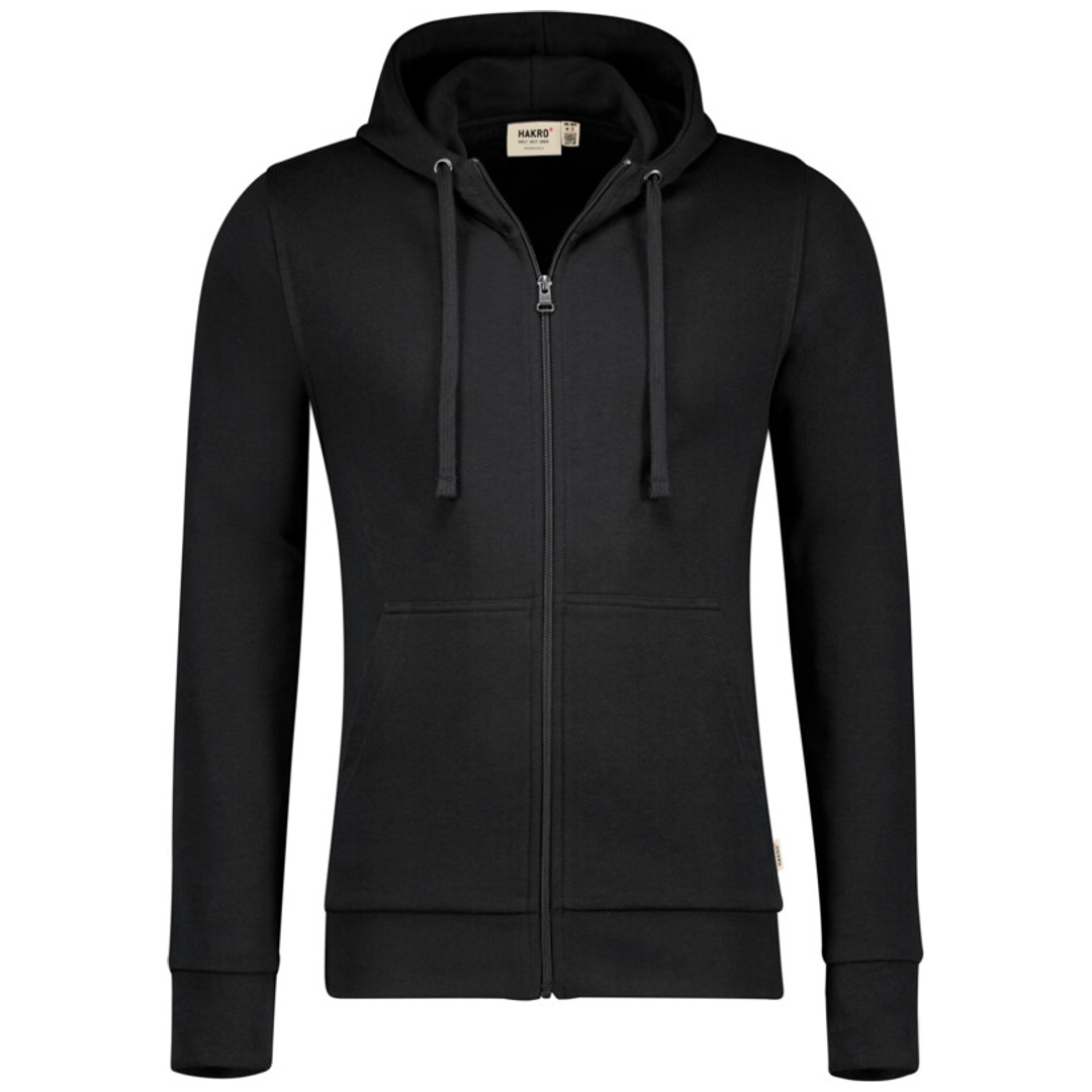 HAKRO Kapuzen-Sweatjacke Premium Herren #605 Gr. XS schwarz
