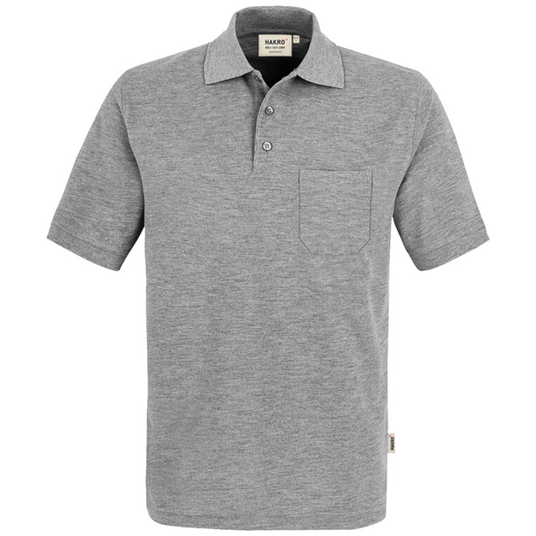 Hakro Herren Pocket-Poloshirt Top #802 Gr. XL grau-meliert