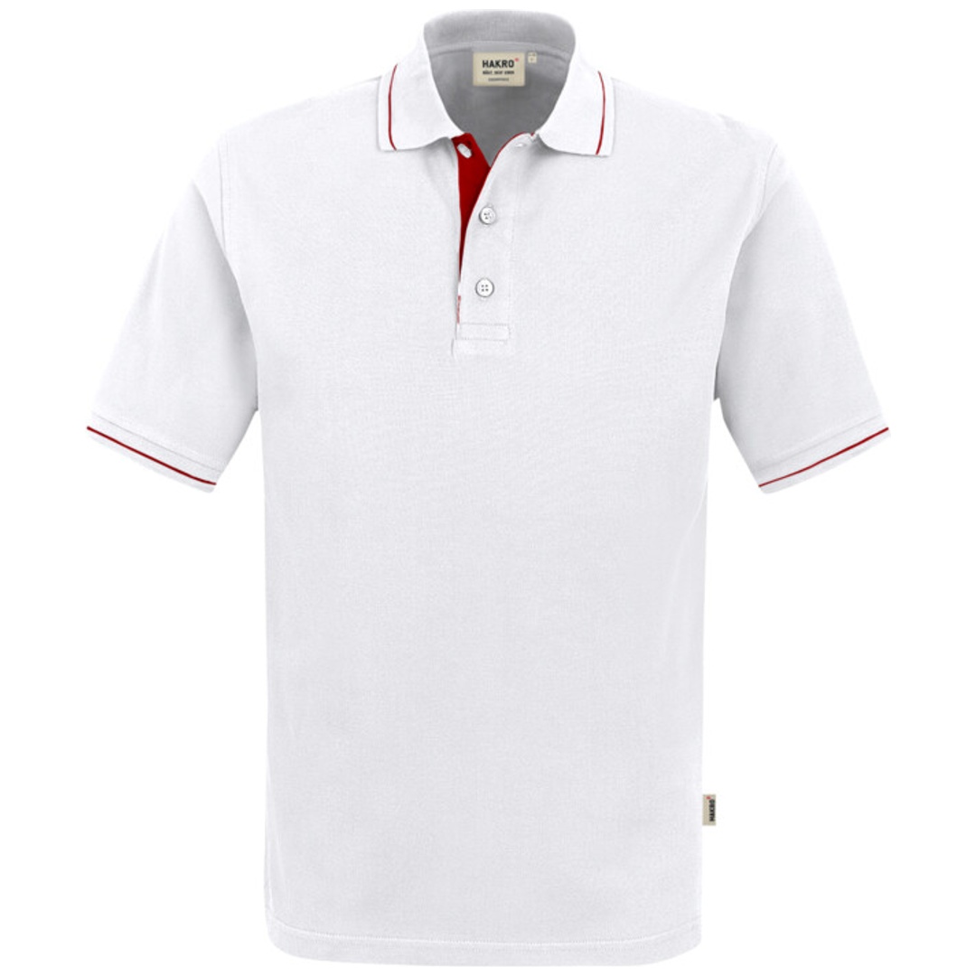 HAKRO Poloshirt Casual Herren #803 Gr. 3XL weiß/rot