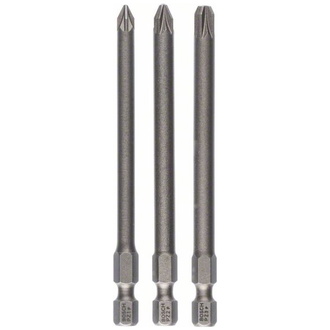 Bosch Schrauberbit-Set Extra-Hart, 3-tlg., PZ1, PZ2, PZ3, 89 mm