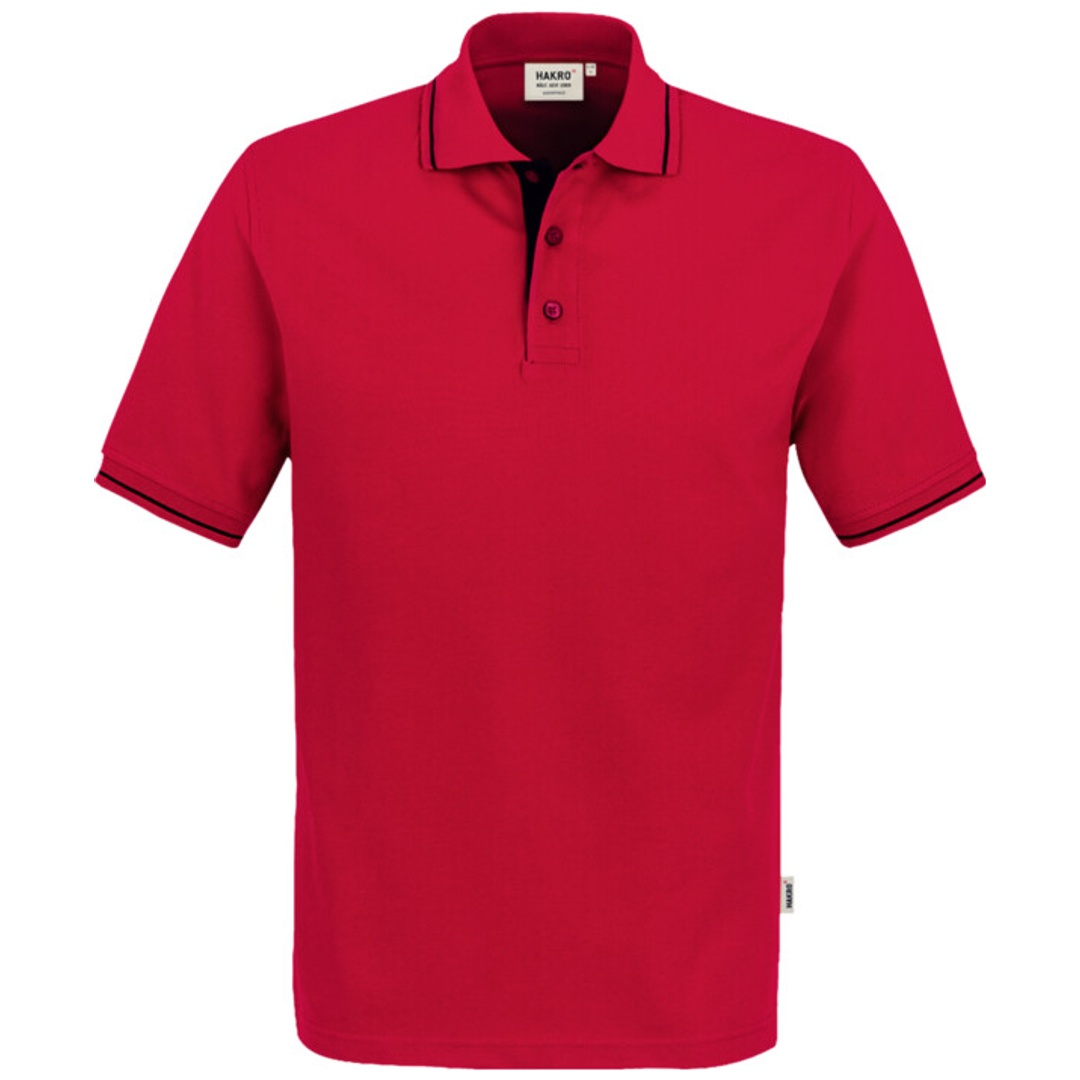 HAKRO Poloshirt Casual Herren #803 Gr. XL rot/schwarz