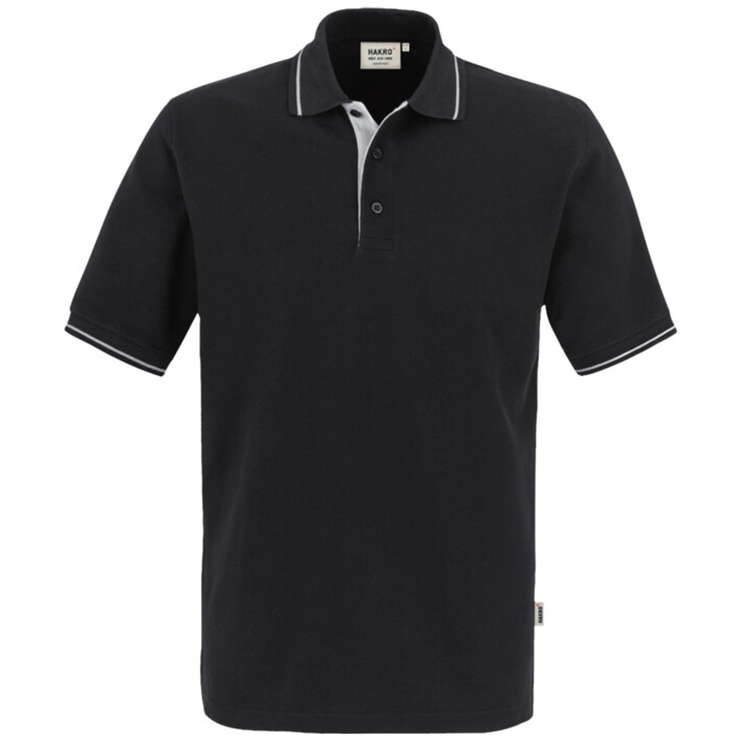 HAKRO Poloshirt Casual Herren #803 Gr. L schwarz/silber