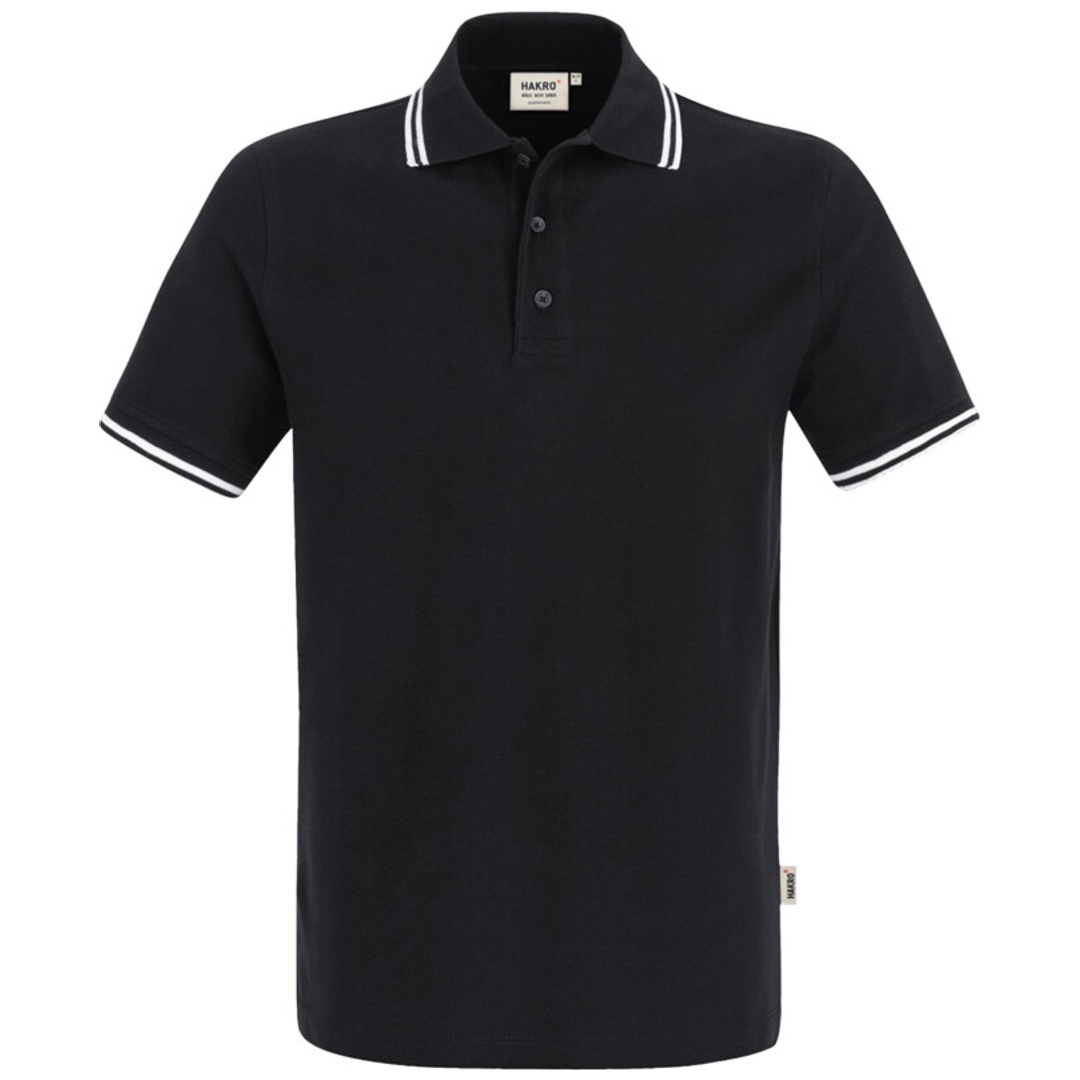 HAKRO Poloshirt Twin-Stripe Herren #805 Gr. 3XL schwarz/weiß