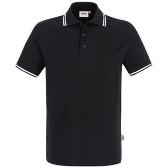 HAKRO Poloshirt Twin-Stripe Herren #805 Gr. S schwarz/weiß