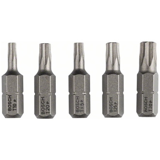 Bosch Schrauberbit-Set Extra-Hart (Torx), 5-tlg., T10, T15, T20, T25, T30, 25 mm