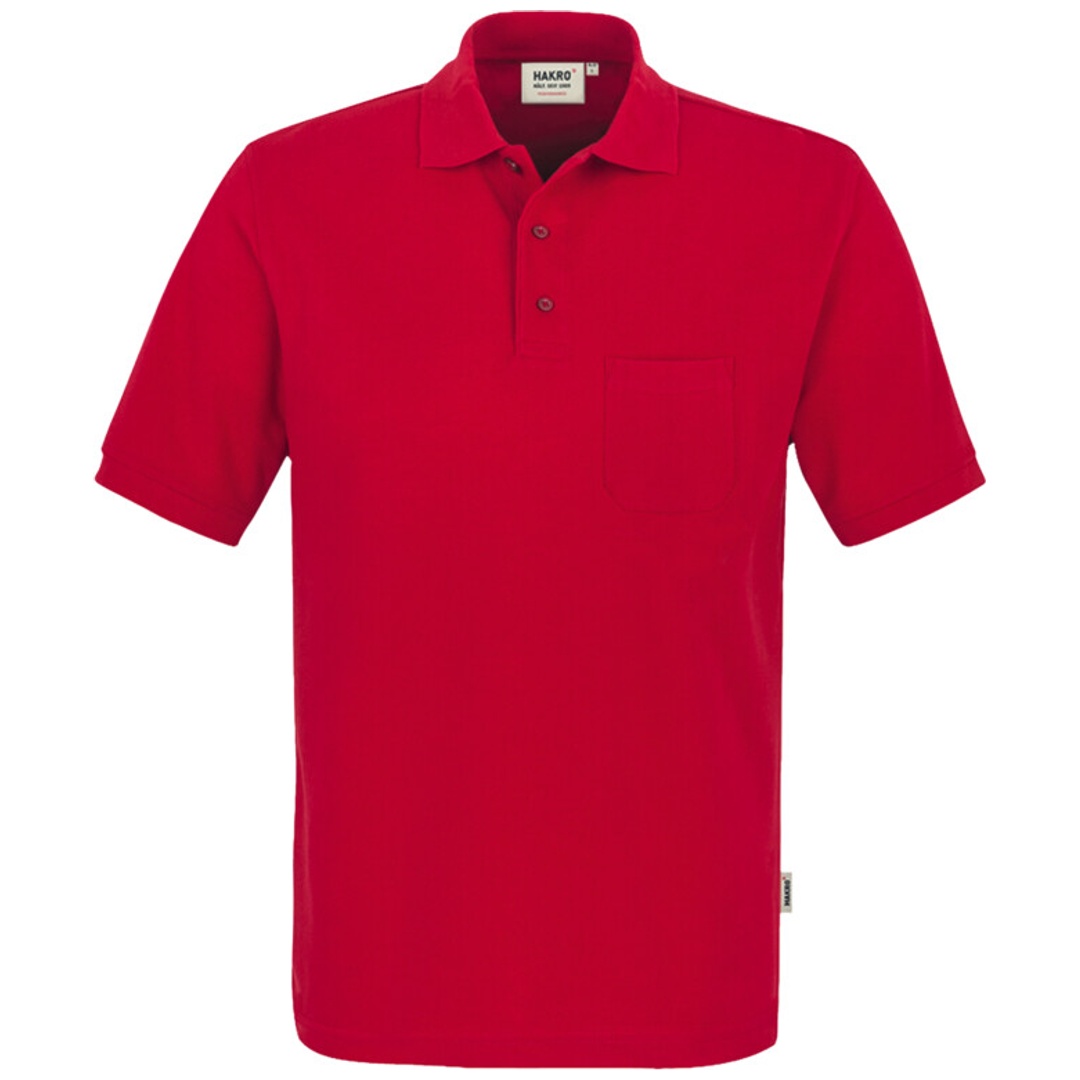 HAKRO Poloshirt Pocket Performance Herren #812 Gr. XL rot