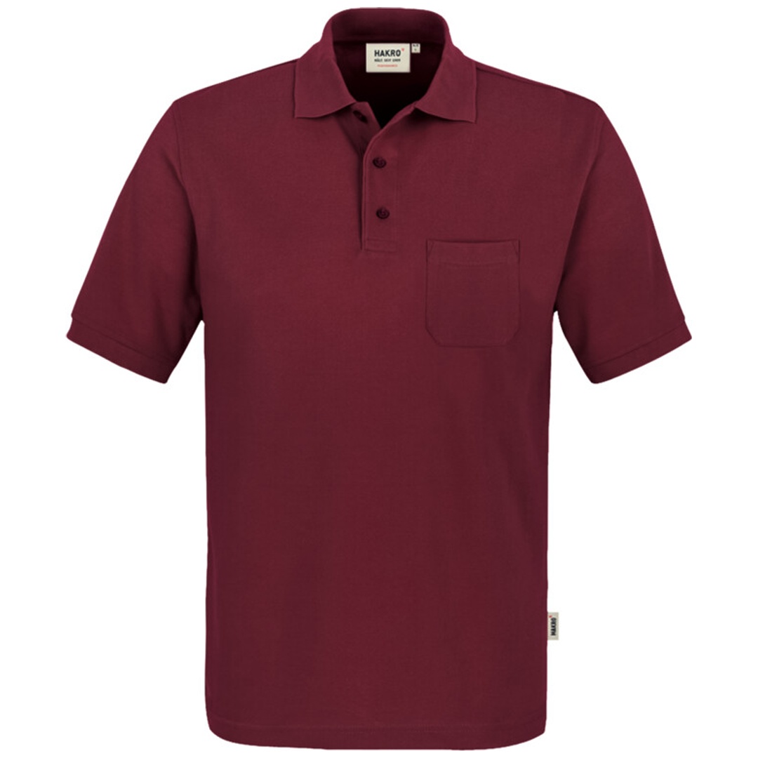 HAKRO Poloshirt Pocket Performance Herren #812 Gr. 5XL weinrot