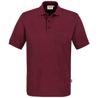 HAKRO Poloshirt Pocket Performance Herren #812 Gr. XL weinrot