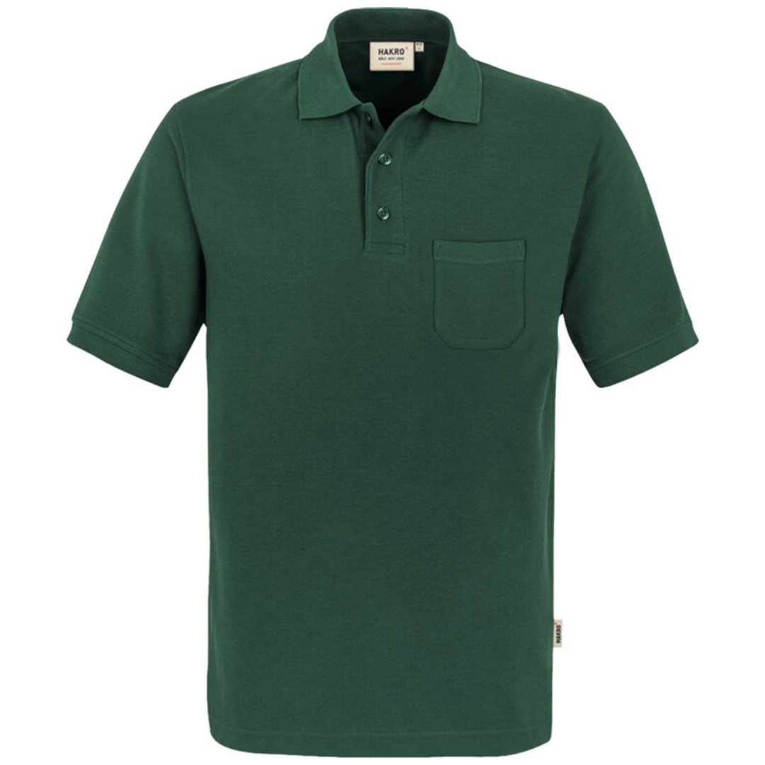 HAKRO Poloshirt Pocket Performance Herren #812 Gr. L tanne