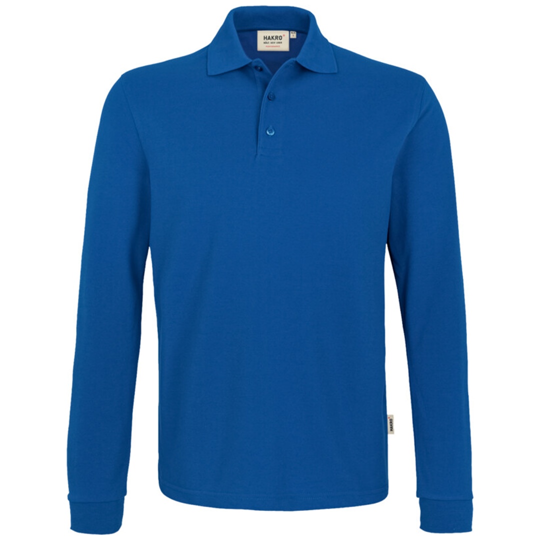 HAKRO Langarm Poloshirt Performance Herren #815 Gr. XL royal