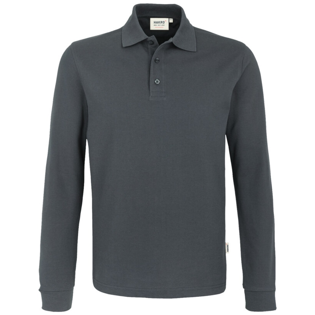 HAKRO Langarm Poloshirt Performance Herren #815 Gr. 4XL anthrazit