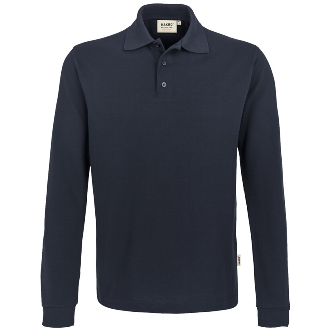 HAKRO Langarm Poloshirt Performance Herren #815 Gr. L tinte