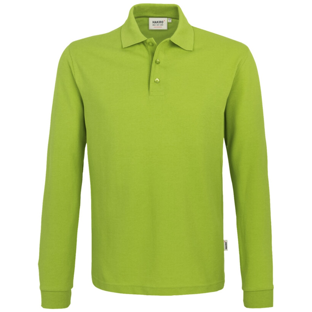 HAKRO Langarm Poloshirt Performance Herren #815 Gr. L kiwi