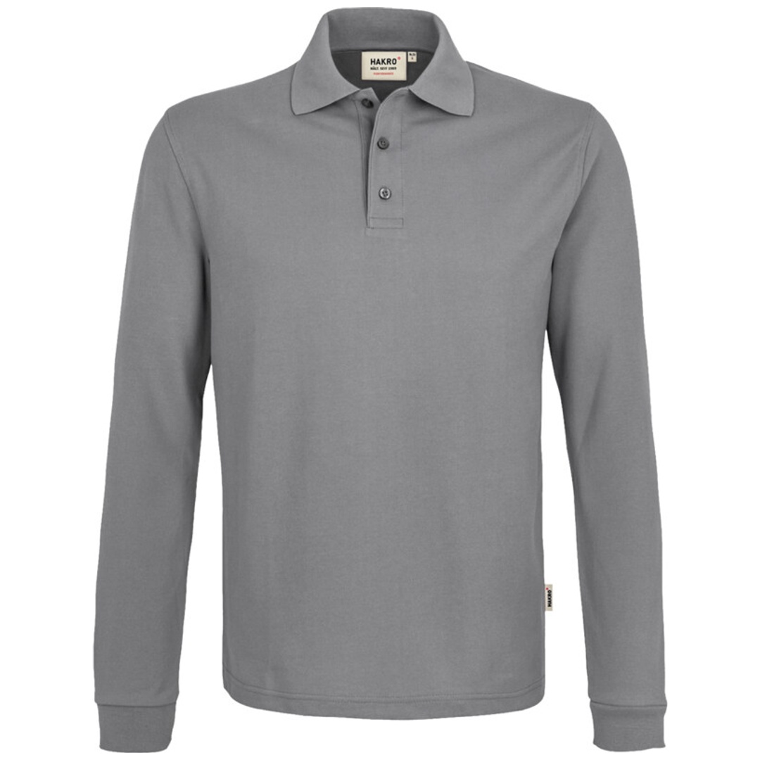HAKRO Langarm Poloshirt Performance Herren #815 Gr. 4XL titan