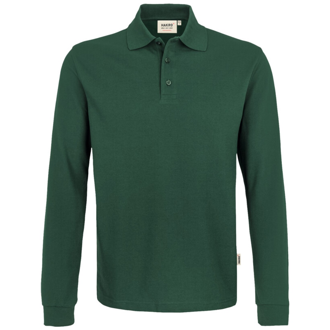 HAKRO Langarm Poloshirt Performance Herren #815 Gr. XL tanne