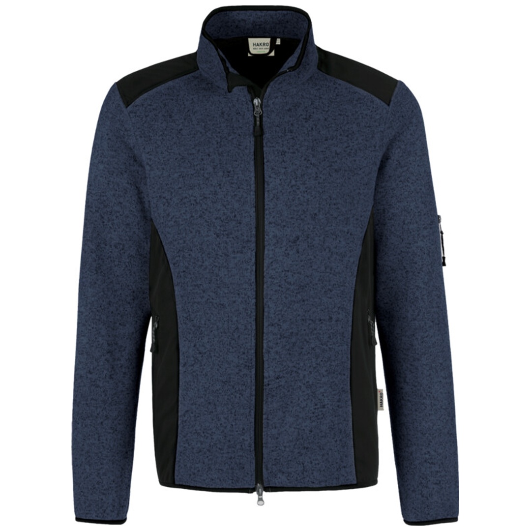 Hakro Herren Strickfleecejacke Dawson #836 Gr. 3XL marine-meliert