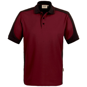 HAKRO Poloshirt Contrast MIKRALINAR Comfort Fit Gr. XS weinrot/anthrazit