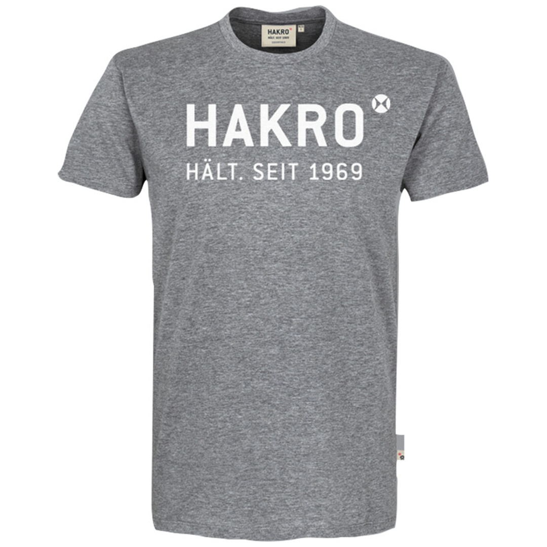 HAKRO T-Shirt Logo #1969 Gr. XS grau meliert