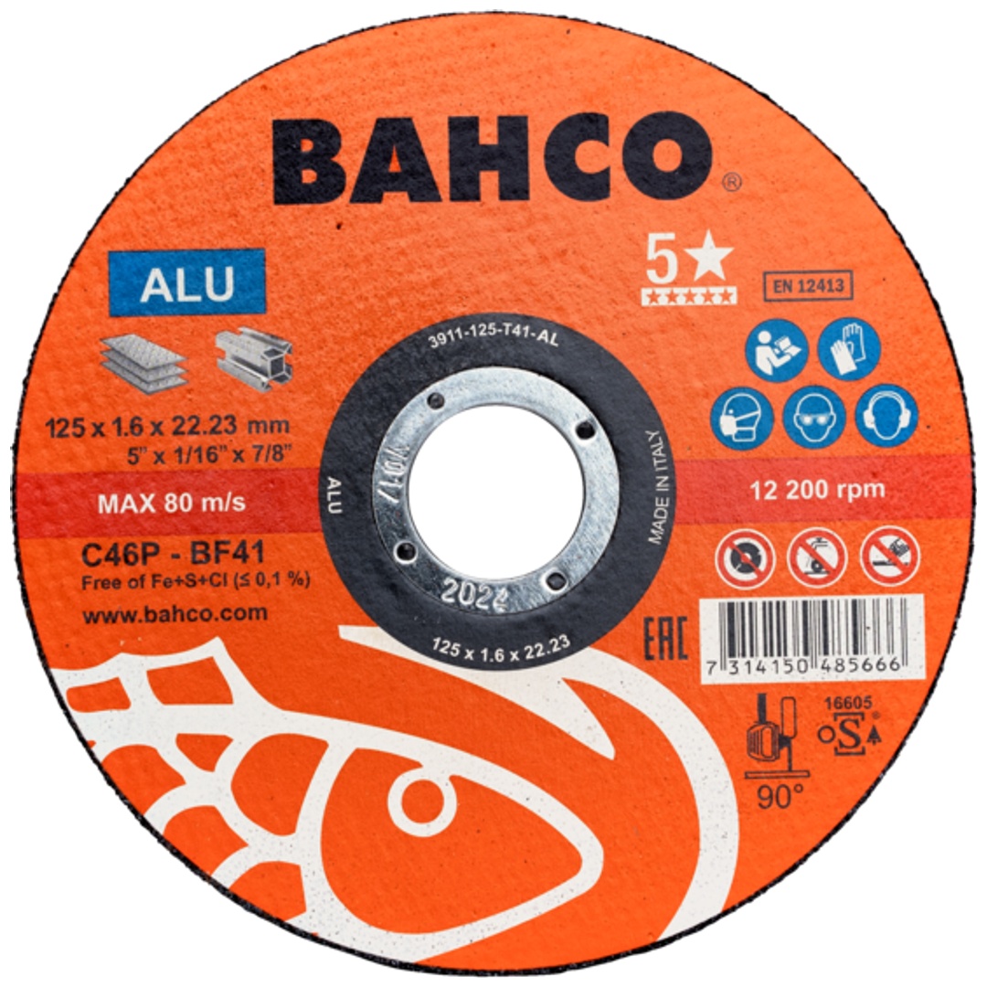 Bahco Trennscheiben für Aluminium Ø 125 mm, Stärke 1,6 mm