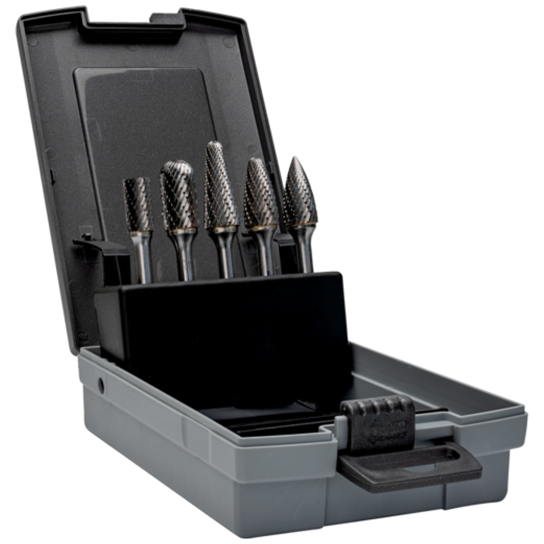 Bahco Hartmetall Frässtifte Set für Metall 10 und 12 mm, 5-tlg.