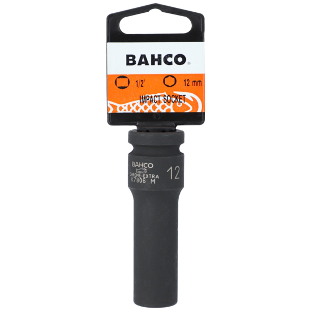 Bahco 1/2 Kraft-Steckschlüssel-Einsatz, 6kant, lang, SW 17 mm, SB-Verpackung