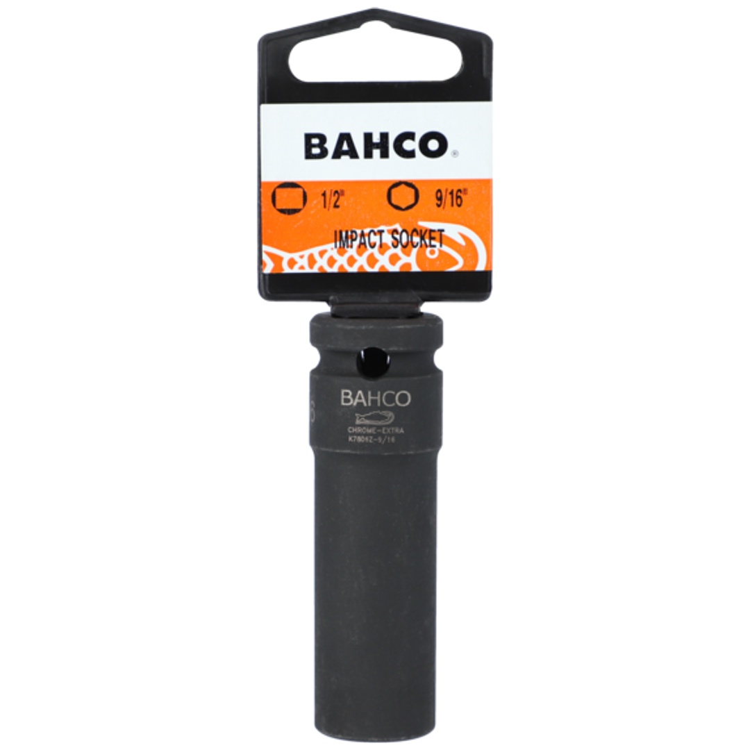 Bahco 1/2 Kraft-Steckschlüssel-Einsatz, 6kant, lang, SW 5/8, SB-Verpackung