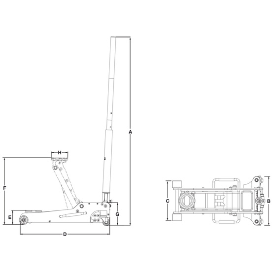 Bahco Alu-Wagenheber, 1,5 t - 3
