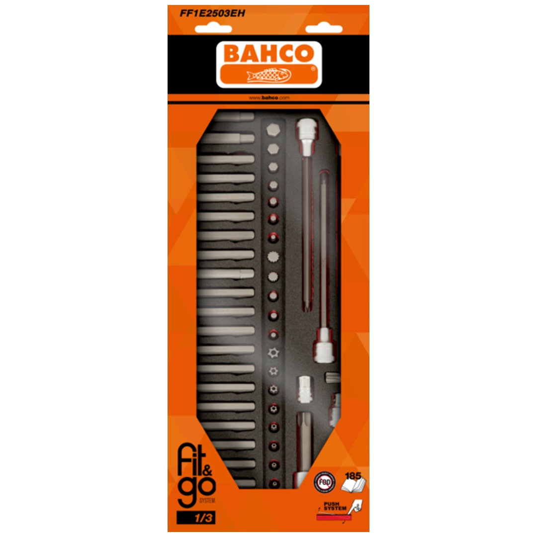 Bahco Fit&Go 1/3 Schaumstoffeinlage, Bit-Satz - 49-tlg.