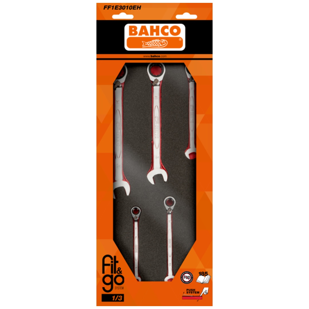 Bahco Fit&Go 1/3 Schaumstoffeinlage Ring-Maulschlüssel - 11-tlg.