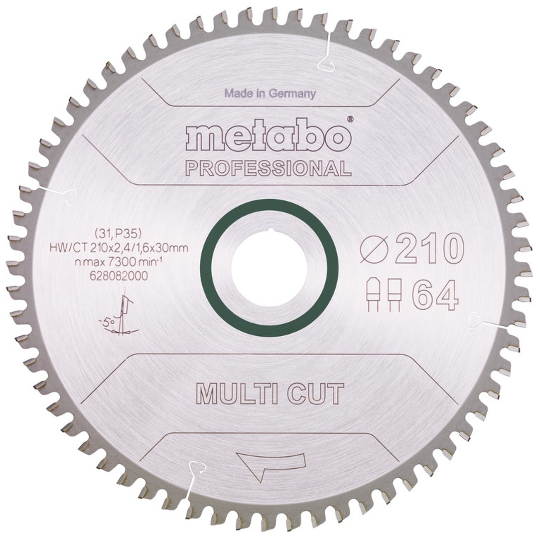 Metabo Sägeblatt multi cut - professional, 210x30, Z64 FZ/TZ, 5°neg.