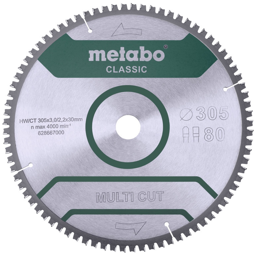 Metabo Sägeblatt multi cut - classic, 305x30 Z80 FZ/TZ 5°neg /B