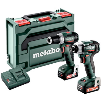 Metabo Akku Combo Set 2.7.3 12 V BL, PowerMaxx BS 12 BL + PowerMaxx SSD 12 BL, metaBOX 145