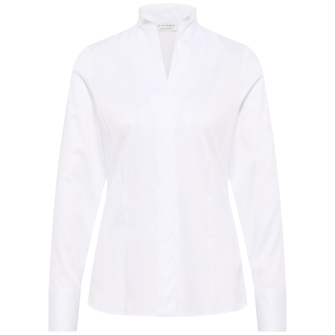 Eterna Bluse tailliert D282 5352 ohne Brusttasche Gr. 44 weiß