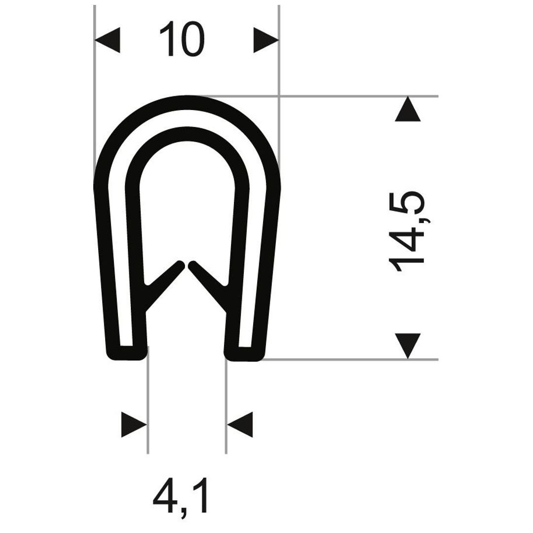 Fortis Kantenschutz flexibel rund, schwarz, 10,14,5mm, Klemmbereich 1,0-4,5mm, 50m